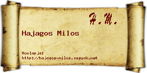 Hajagos Milos névjegykártya